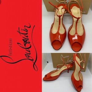 👠Christian Louboutin KiKa Coral patent heels. No box or dust bag.